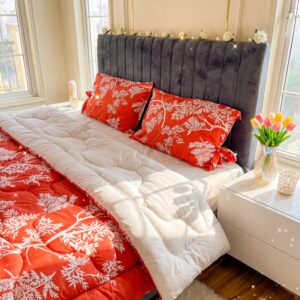 Couette orange florale Double Face